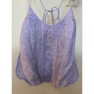 JOSLIN Lavender Linen‎ Spaghetti Strap Top 6 Cottage